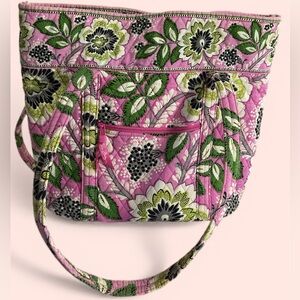 Vera Bradley Pink and Green Quilted Tote